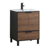 Fine Fixtures Hamilton Vanity Cabinet 24 Inch Wide -Walnut - Ada Compliant