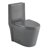 Fine Fixtures Modern One Piece Elongated Toilet - Matte Grey (12" Rough-in) - MOTB7GR-O