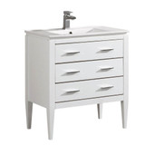 Fine Fixtures Ironwood Vanity Cabinet 30 Inch Wide With Two Drawers - White