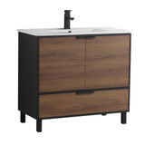 Fine Fixtures Hamilton Vanity Cabinet 36 Inch Wide -Walnut - Ada Compliant