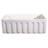 Fine Fixtures FC3318GIHL 34 Inch x 19" Fireclay Sink - Fluted Apron  French Farmhouse - Reversible