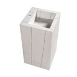 Fine Fixtures Grand Pedestal Sink 18 Inch Wide White With Gold Grains Sintered - GD18WG