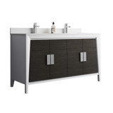Fine Fixtures IL60GW Imperial 2 Collection Vanity Cabinet  60 Inch Wide - Grey And White