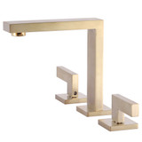 Fine Fixtures Square Bathroom Faucet - Three Hole - Satin Brass - FAS3SB