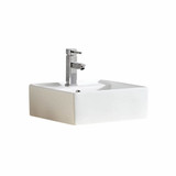 Fine Fixtures MV1515W Modern Square Vessel Sink - 15" X 15" White - Single Hole