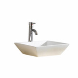 Fine Fixtures Modern Square Vessel Sink - 16" X 16" White - Single Hole - MV1616W