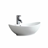 Fine Fixtures Modern Oval Vessel Sink 23" X 15" White - Single Hole - MV2214W