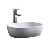 Fine Fixtures Modern Oval Vessel Sink 19 Inch X 13 3/4 Inch - White - MV1914TE