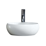 Fine Fixtures Modern Round Vessel Sink 16 Inch X 12 Inch - No Faucet Hole - White - MV1612RW