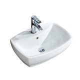 Fine Fixtures Modern Vessel Sink 22 Inch X 16 Inch - Single Hole - White - MV2216W