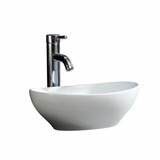Fine Fixtures Modern Round Vessel Sink 16 Inch X 13 Inch - No Faucet Hole - White - MV1613RW