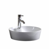 Fine Fixtures MV1717TE Modern Round Vessel Sink 17 Inch X 17 Inch - White