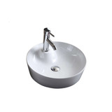 Fine Fixtures Modern Round Vessel Sink 17 Inch X 17 Inch - White - MV1717TE