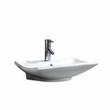 Fine Fixtures Modern Rectangular Vessel Sink 24 Inch X 17 Inch With Single Hole - White - MV2417W