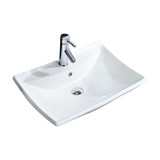 Fine Fixtures Modern Rectangular Vessel Sink 24 Inch X 17 Inch With Single Hole - White - MV2417W