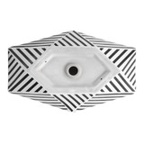 Fine Fixtures Modern Elongated Hexagon Vessel Sink 25 Inch X 16 Inch - Black - MV2516BW