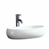 Fine Fixtures  MV2416RW Modern Round Vessel Sink 24 Inch X 16 Inch - No Faucet Hole - White