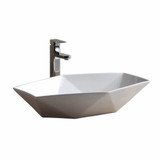 Fine Fixtures Modern Hexagon Vessel Sink 23 5/8 Inch X 16 -1/4 Inch - White - MV2416TE