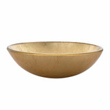 Fine Fixtures Modern Round Glass Vessel Sink - Golden 16 Inch X 16 Inch - MV1616GD