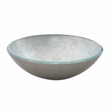 Fine Fixtures  MV1616SV Modern Round Glass Vessel Sink  - Silvery  16 Inch X 16 Inch