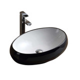 Fine Fixtures Modern Round Vessel Sink 24 Inch X 16 Inch - Black Outside/ White Inside - MV2416RBL