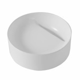 Fine Fixtures Modern Round Vessel Sink 16 Inch X 16 Inch White With Slot Drain - MV16WSD
