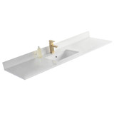 Fine Fixtures  MT60-S 60 Inch x 21 Inch White Phoenix Stone Counter Top For Single Sink