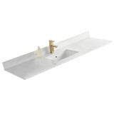 Fine Fixtures 60 Inch x 21 Inch White Phoenix Quartz Stone Counter Top For Single Sink