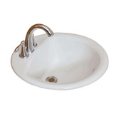Fine Fixtures 19 Inch x 19 Inch Round Drop In Lavatory Sink - White - DI1919W