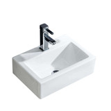 Fine Fixtures China Sink 17 Inch x 11 Inch with Single Hole - White - CT1711W1