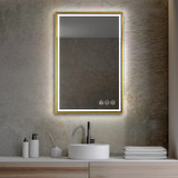 Blossom Stellar 24" Wide x 36" High LED Mirror With Brush Gold Frame - LED M4 2436 BG