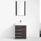 Blossom 005 24 07 A M Barcelona 24" Freestanding Bathroom Vanity with Sink & Mirror- Dark Oak