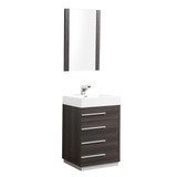 Blossom Barcelona 30" Freestanding Bathroom Vanity with Sink & Mirror - Dark Oak - V8005 30 07 A M