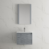 Blossom Paris 24" Floating Bathroom Vanity With Sink & Mirror & Side Cabinet - Metal Grey - V8008 24 15 C M SC