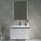 Blossom Paris 30" Floating Bathroom Vanity With Sink & Mirror- Glossy White - V8008 30 01 M