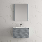 Blossom 008 30 15 C M Paris 30" Floating Bathroom Vanity With Sink & Mirror- Metal Grey