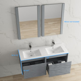 Blossom 008 48 15D C Paris 48" Floating Bathroom Vanity With Sink - Metal Grey