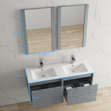 Blossom 008 48 15D C M Paris 48" Floating Bathroom Vanity With Sink & Mirror - Metal Grey