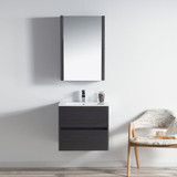 Blossom Valencia 24" Floating Bathroom Vanity With Sink - Silver Grey - V8016 24 16 C