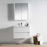 Blossom Valencia 30" Floating Bathroom Vanity With Sink & Mirror- Glossy White - V8016 30 01 M