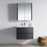 Blossom  016 30 16 MC Valencia 30" Floating Bathroom Vanity With Sink & Medicine Cabinet - Silver Grey