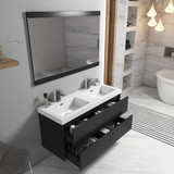 Blossom Valencia 48" Floating Bathroom Vanity With Double Sink & Mirror - Silver Grey - V8016 48 16 DM