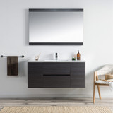 Blossom Valencia 48" Floating Bathroom Vanity With Single Sink & Mirror - Silver Grey - V8016 48 16 SM
