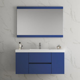 Blossom 016 48 25 SM Valencia 48" Floating Bathroom Vanity With Single Sink & Mirror - Navy Blue