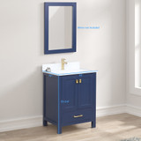 Blossom 026 24 25 CT Geneva 24" Freestanding Bathroom Vanity With Countertop & Undermount Sink - Navy Blue