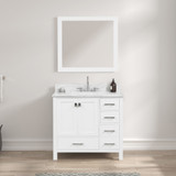 Blossom 026 36 01 CT Geneva 36" Freestanding Bathroom Vanity With Countertop & Undermount Sink - Matte White