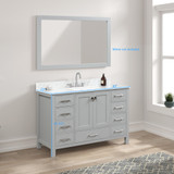 Blossom 026 48 15 CT Geneva 48" Freestanding Bathroom Vanity With Countertop & Undermount Sink - Metal Grey