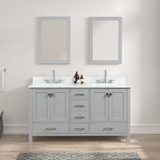 Blossom Geneva 60" Freestanding Bathroom Vanity With Countertop, Undermount Sink & Mirror - Metal Grey - V8026 60 15 CT 2M
