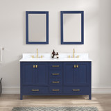 Blossom Geneva 60" Freestanding Bathroom Vanity With Countertop, Undermount Sink & Mirror - Navy Blue - V8026 60 25 CT 2M