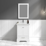 Blossom Copenhagen 24" Freestanding Bathroom Vanity With Countertop, Undermount Sink & Mirror - Matte White - V8027 24 01 CT M